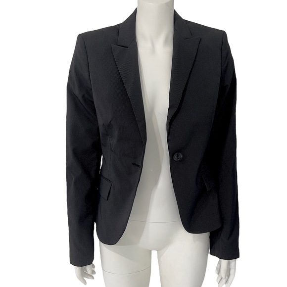 Express Design Studio Blazer One-Button Black Pinstripe Y2K - Picture 3 of 15